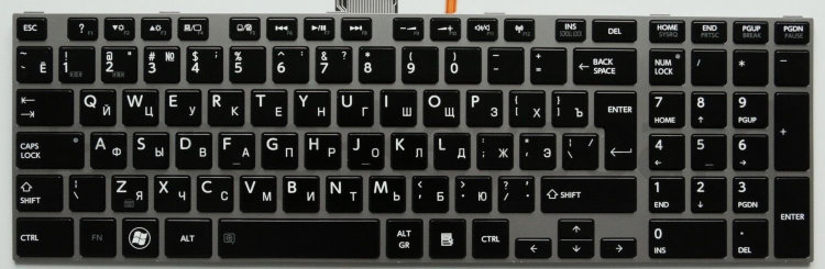 Клавиатура для ноутбука Toshiba Satellite P855 P855D P850 P850D Купить клавиатуру с подсветкой для ноутбука Toshiba P855 в интернете по самой выгодной цене