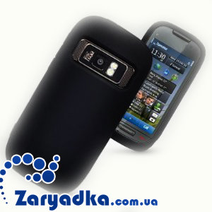 Оригинальный силиконовый чехол для телефона Nokia C7 черный/белый Оригинальный силиконовый чехол для телефона Nokia C7 черный/белый