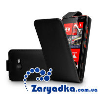 Кожаный чехол для телефона Nokia Lumia 820 флип черый белый красный