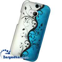 Чехол с рисунком для телефона HTC One M8 One 2 голубые цветы