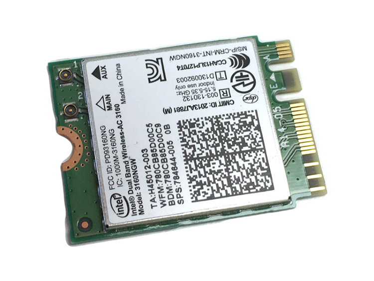 Беспроводная карта Wi-Fi для ноутбука MSI GP62 2QE MS-16J3 &quot; Intel AC 3160 3160NGW Купить беспроводную карту wifi для ноутбука msi gp 62 в интернете по самой выгодной цене