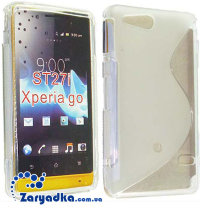 Оригинальный силиконовый чехол для телефона SONY XPERIA GO ST27i черный белый прозрачный