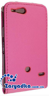 Оригинальный кожаный чехол для телефона SONY XPERIA GO ST27i розовый флип