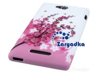Гелиевый чехол Sony Xperia C C2305 рисунок цветок сакуры