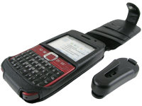 Оригинальный кожаный чехол для телефона Nokia E63 Clip black