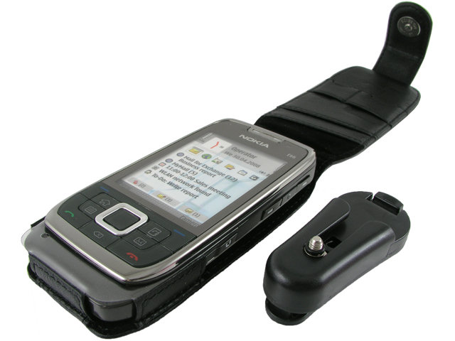 Оригинальный кожаный чехол для телефона Nokia E66 Clip black Оригинальный кожаный чехол для телефона Nokia E66 Clip black.