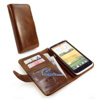 Оригинальный кожаный чехол для телефона HTC One X One X+ Wallet коричневый