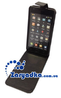 Кожаный чехол для телефона Samsung Galaxy S II i9100 флип черный