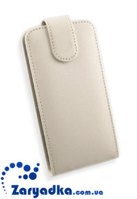 Кожаный чехол для телефона SAMSUNG i8910 OMNIA HD белый