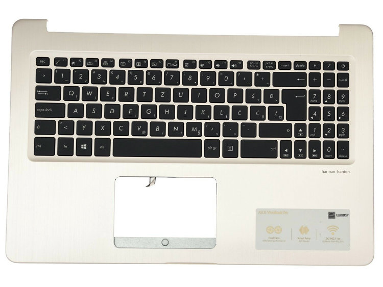Клавиатура для ноутбука ASUS VivoBook PRO N580 N580V N580VD  Купить корпус с клавиатурой для ноутбука Asus N580 в интернете по самой выгодной цене
