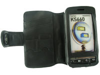 Оригинальный кожаный чехол для телефона LG KS660 Side Open