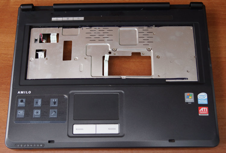 Корпус для ноутбука Fujitsu pi 2540 нижняя часть в сборе Точпад, кнопка включения, шлейфы, динамики