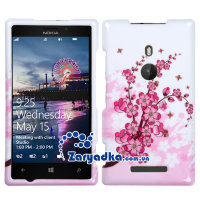 Чехол с рисунком Nokia Lumia 925 розовая сакура