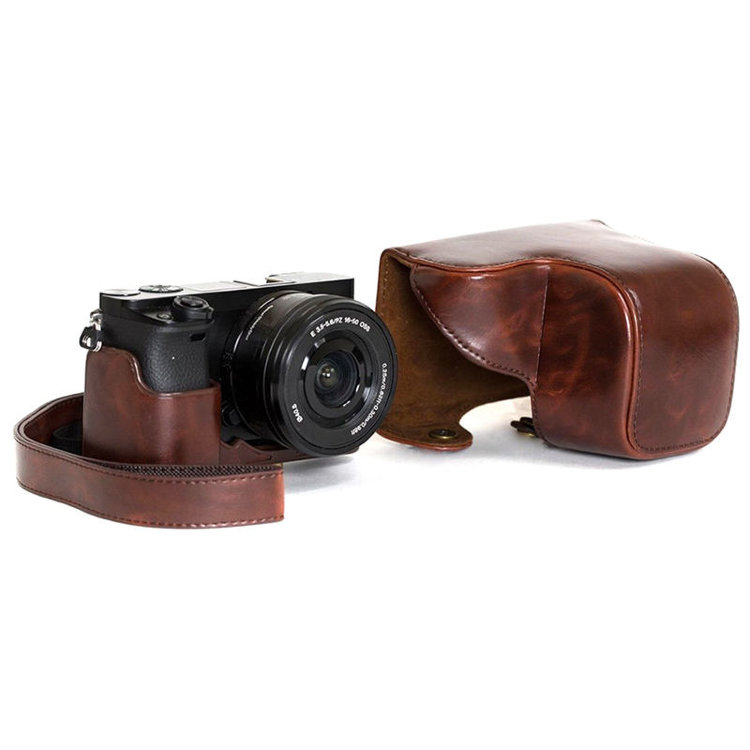 Кожаный чехол для камеры Sony alpha a6000 A6300 Купить оригинальный кожаный чехол для фотоаппарата Sony A6000 в интернете по самой выгодной цене