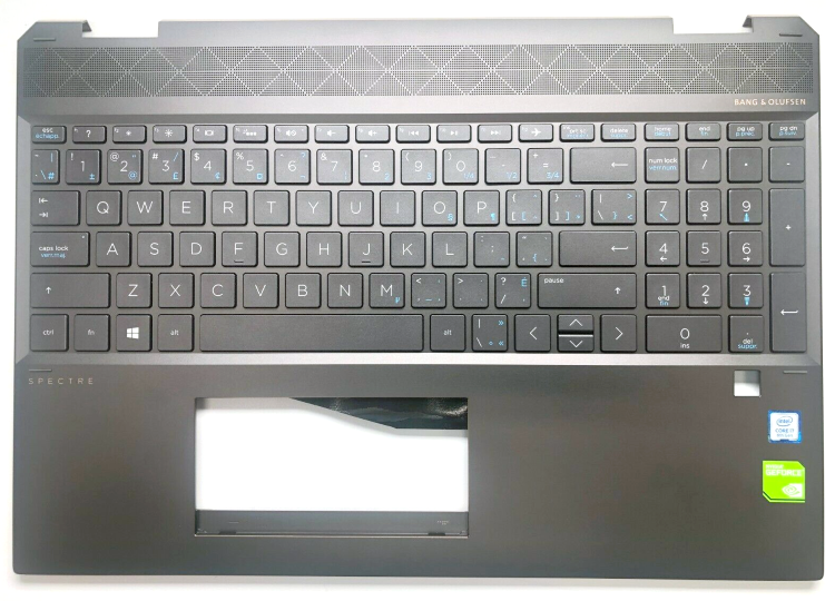 Клавиатура для ноутбука HP Spectre X360 15-DF 15-DF0008CA L38262-DB1 Купить клавиатуру с корпусом для HP X360 в интернете по выгодной цене
