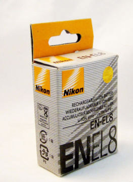 Оригинальный аккумулятор для камеры  NIKON EN-EL8 Оригинальная genuine батарея для камеры  NIKON EN-EL8