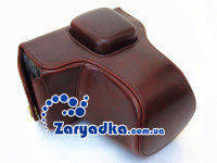 Кожаный чехол для камеры Olympus PEN E-PL3 EPL3 черный коричневый