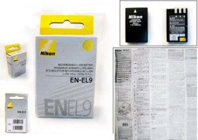 Оригинальный аккумулятор для камеры Nikon EN-EL9 Оригинальная genuine батарея для камеры Nikon EN-EL9