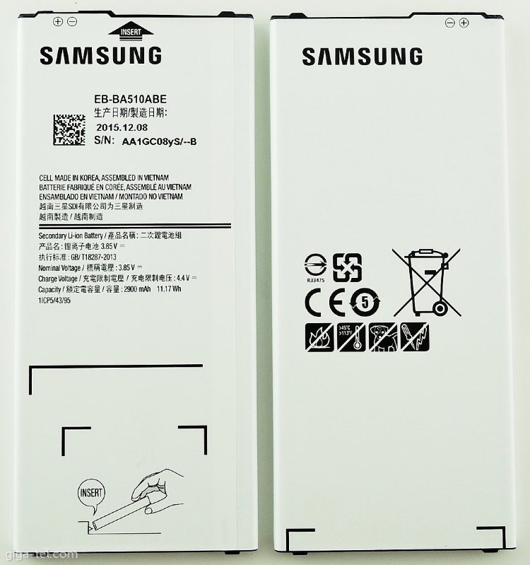 Оригинальный аккумулятор батарея для Samsung Galaxy A5 2016 A510 EB-BA510ABE Купить оригинальный аккумулятор EB-BA510ABE для смартфонов Galaxy A5