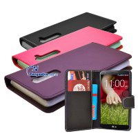 Чехол книга LG Optimus G2 D802 черный розовый фиолетовый