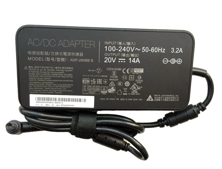 Блок питания для ноутбука MSI GE75 Raider 9SG/RTX2080 ADP-280BB B Delta Купить оригинальную зарядку для MSI ge 75 в интернете по выгодной цене